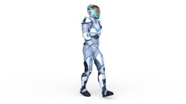 Yürüyen bir siber adamın 3 boyutlu canlandırması