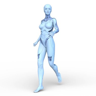Dişi bir sayborgun 3D canlandırması