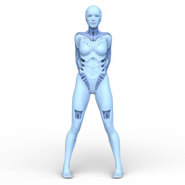 Dişi bir sayborgun 3D canlandırması