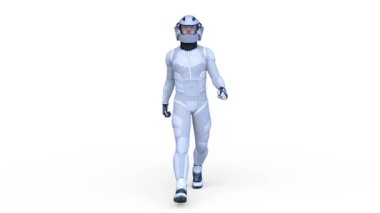 Yürüyen bir siber adamın 3 boyutlu canlandırması