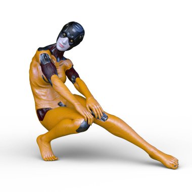 Dişi bir sayborgun 3D canlandırması