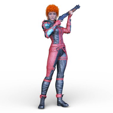 Bir siber kadının 3 boyutlu canlandırması