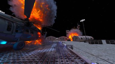 Askeri kampın 3 boyutlu canlandırması