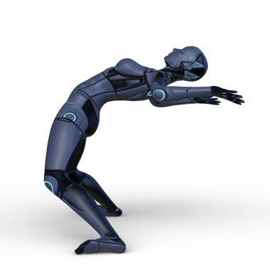 Dişi bir sayborgun 3D canlandırması