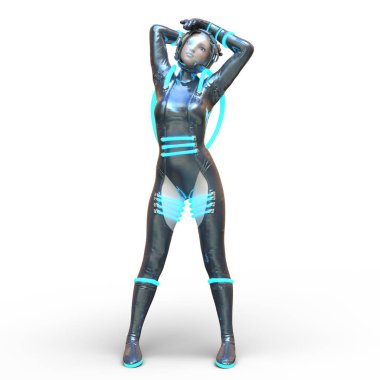 Bir siber kadının 3 boyutlu canlandırması