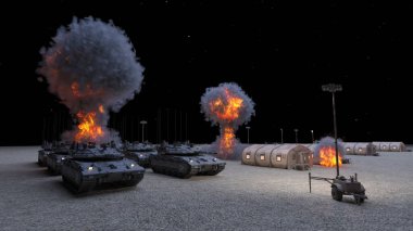 Askeri kampın 3 boyutlu canlandırması