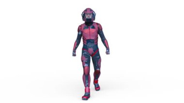 Yürüyen bir siber adamın 3 boyutlu canlandırması