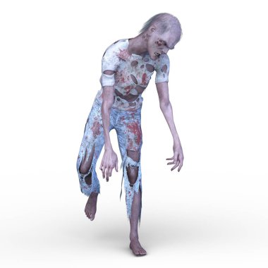 Erkek bir zombinin 3 boyutlu canlandırması