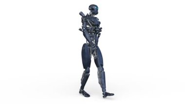 Yürüyen bir robotun 3 boyutlu canlandırması
