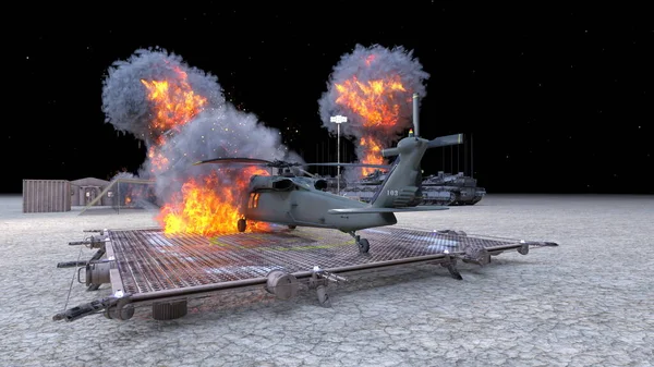 3D rendering of the military camp