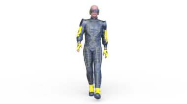 Yürüyen bir siber adamın 3 boyutlu canlandırması