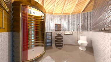 Stüdyonun çatı katlı 3D görüntülemesi