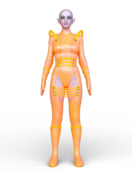 Rendering Female Cyborg — Stock Photo, Image