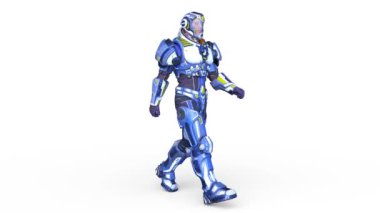 Yürüyen bir siber adamın 3 boyutlu canlandırması