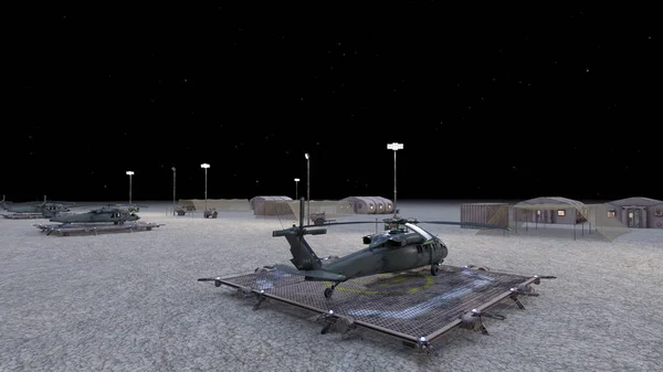3D rendering of the military camp