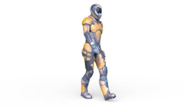 Yürüyen bir siber adamın 3 boyutlu canlandırması