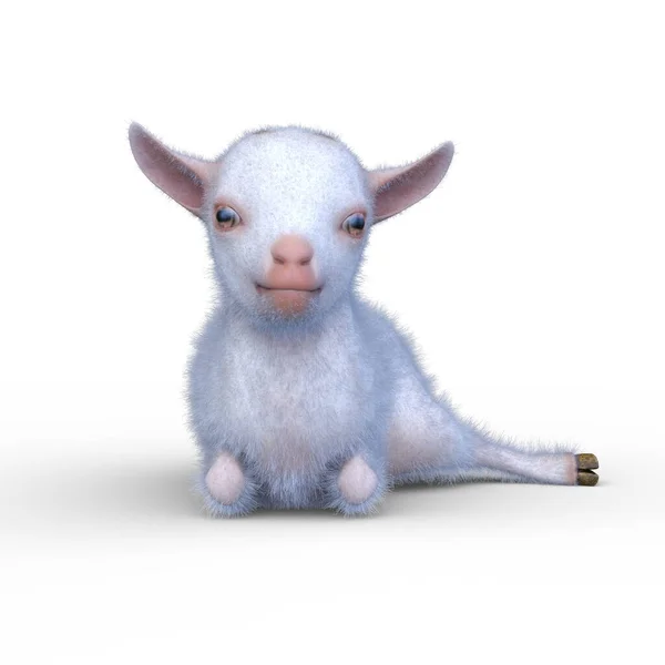 一个山羊的3D渲染 — 图库照片