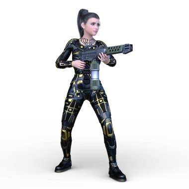 Bir siber kadının 3 boyutlu canlandırması