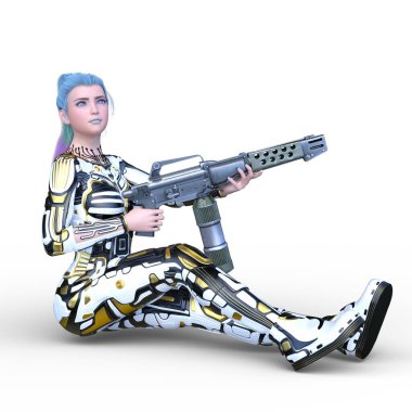 Bir siber kadının 3 boyutlu canlandırması