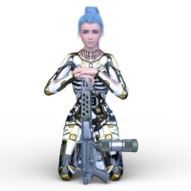 Bir siber kadının 3 boyutlu canlandırması