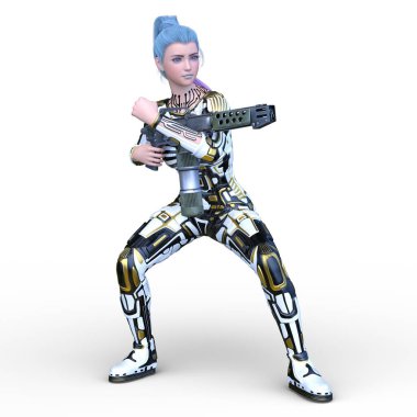 Bir siber kadının 3 boyutlu canlandırması