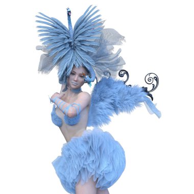 Bir kuş perisinin 3 boyutlu canlandırması