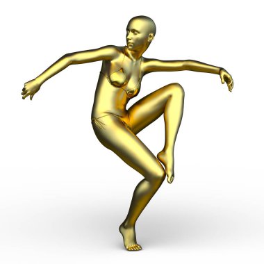 Poz veren bir kadının 3B görüntüsü