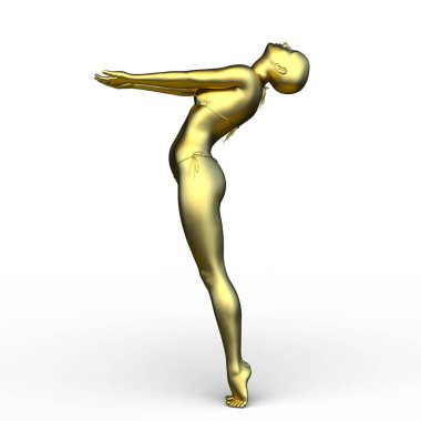 Poz veren bir kadının 3B görüntüsü