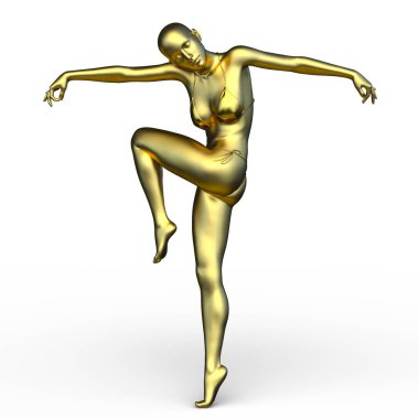 Poz veren bir kadının 3B görüntüsü