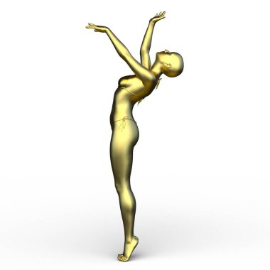 Poz veren bir kadının 3B görüntüsü