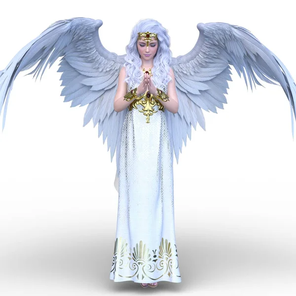 Rendering Angel Outstretched Wings — Stock Photo, Image