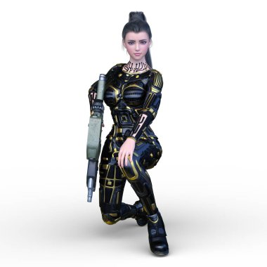 Bir siber kadının 3 boyutlu canlandırması