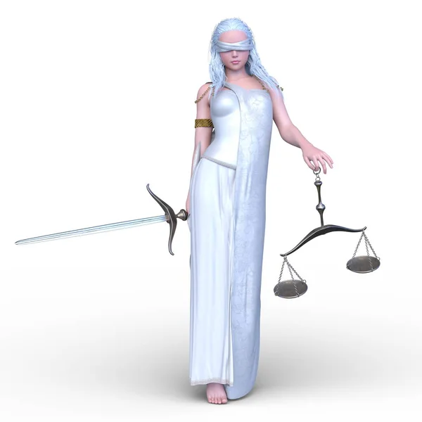 Rendering Lady Justice — Stock Photo, Image