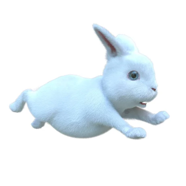 白いウサギの3Dレンダリング — ストック写真