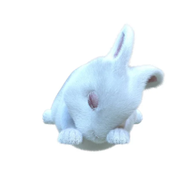 Beyaz Bir Tavşanın Boyutlu Görüntüsü — Stok fotoğraf