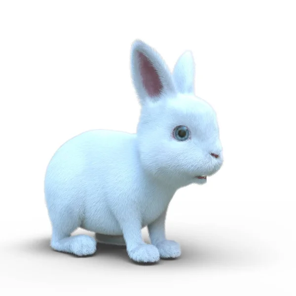 白兔3D渲染 — 图库照片