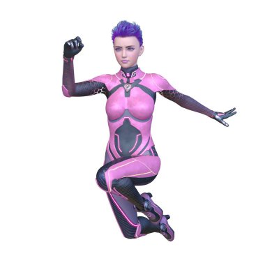 Bir siber kadının 3 boyutlu canlandırması