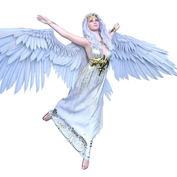 羽を伸ばした天使の3Dレンダリング — ストック写真