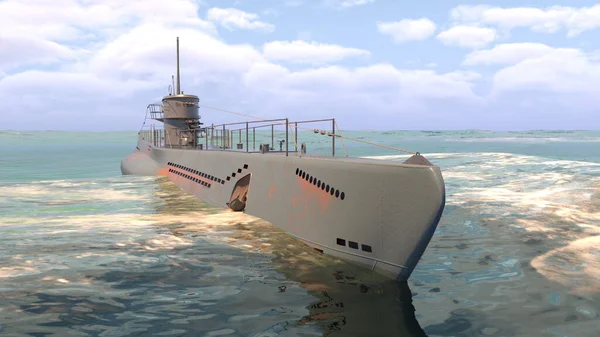 海軍艦艇の3Dレンダリング — ストック写真