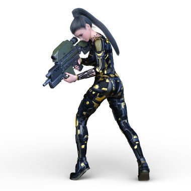 Bir siber kadının 3 boyutlu canlandırması