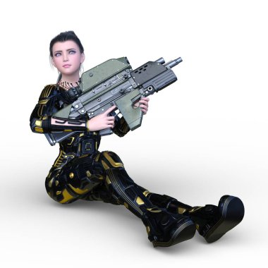 Bir siber kadının 3 boyutlu canlandırması