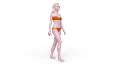 Bikinili bir kadının 3D görüntüsü