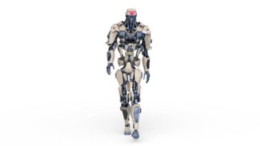 Yürüyen bir robotun 3 boyutlu canlandırması
