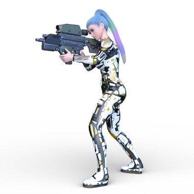 Bir siber kadının 3 boyutlu canlandırması