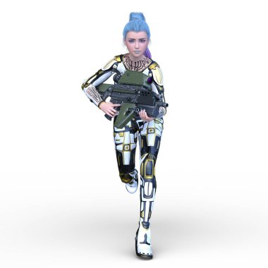 Bir siber kadının 3 boyutlu canlandırması