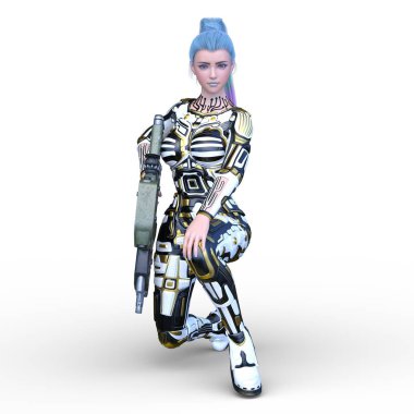 Bir siber kadının 3 boyutlu canlandırması