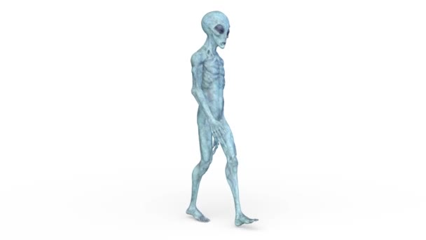 Rendering Walking Male Alien — Stockvideo