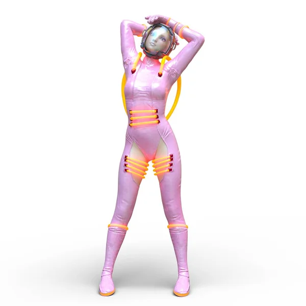 サイバー女性の3Dレンダリング — ストック写真