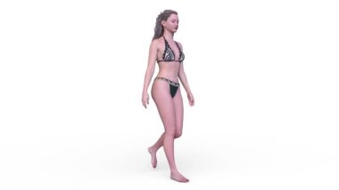 Bikinili bir kadının 3D görüntüsü