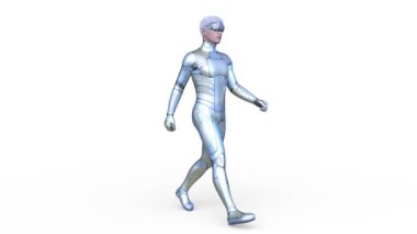Yürüyen bir siber adamın 3 boyutlu canlandırması